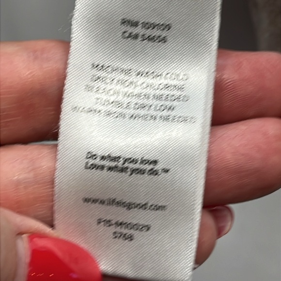 Life is Good wave logo arm patch TAN cotton T-Shirt XL mens roomy round neck XL - Picture 11 of 15